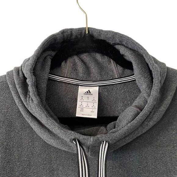 Adidas gray fleece pullover hoodie with roomy zip pockets size M - Picture 4 of 13
